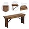 Flash Furniture Rectangle Antique Farm Table , 40"; 96", 40-1/4" W 30"; 17-3/4" H,  XA-FARM-7-GG - alternate 6